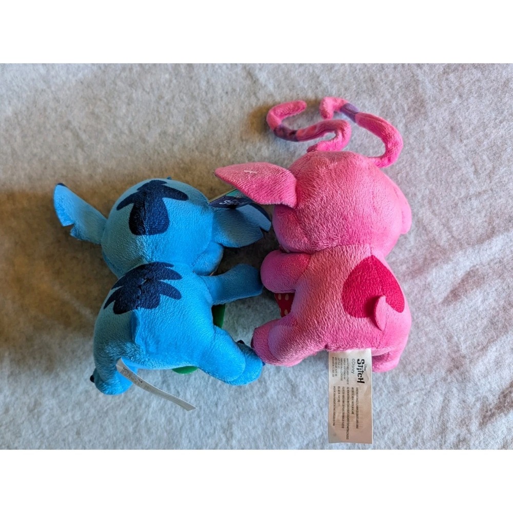Feed Me Stitch Disney Plush Pink Angel eating Strawberry & Stitch Eating Avocado - Picture 11 of 13